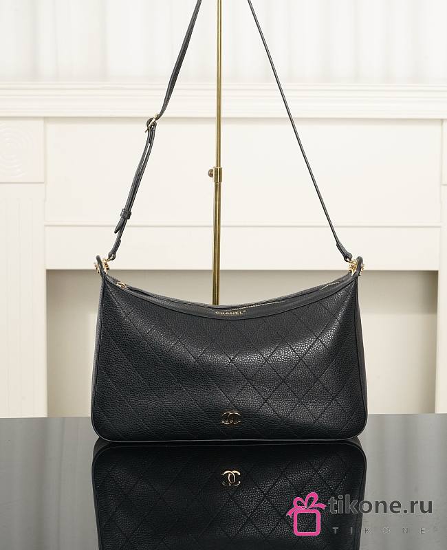 Chanel Hobo Handbag Lambskin, Calfskin & Gold-Tone Metal Black AS6615 - 35.5x24.5x7.5cm - 1