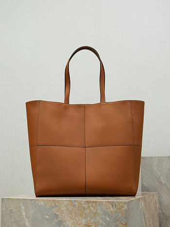 YSL Paris 4 Carré Tote in Brown Leather - 35x35x16.5cm