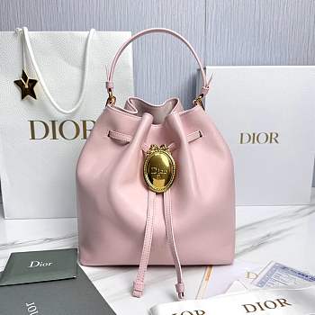 Dior Médaillon Bucket Bag Ballet Pink Smooth Calfskin - 27x24x12.5cm