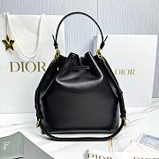 Dior Médaillon Bucket Bag Black Smooth Calfskin - 27x24x12.5cm - 3