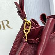 Dior Médaillon Bucket Bag Red Smooth Calfskin - 27x24x12.5cm - 6
