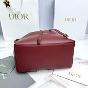 Dior Médaillon Bucket Bag Red Smooth Calfskin - 27x24x12.5cm - 5