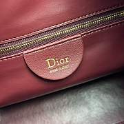 Dior Médaillon Bucket Bag Red Smooth Calfskin - 27x24x12.5cm - 3