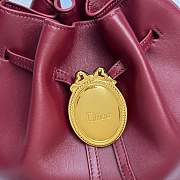 Dior Médaillon Bucket Bag Red Smooth Calfskin - 27x24x12.5cm - 2
