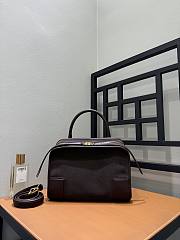 Loewe Medium Amazona 180 Bag in Suede Dark Chestnut - 28x11x22.5cm - 6