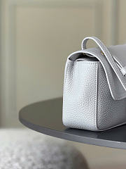 Chanel Mini Flap Bag Grained Calfskin & Gold-Tone Metal Gray AS6573 - 13x20x6cm - 6