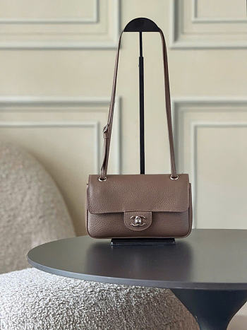 Chanel Mini Flap Bag Grained Calfskin & Silver-Tone Metal Taupe AS6573 - 13x20x6cm