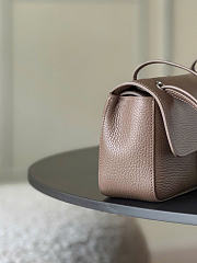 Chanel Mini Flap Bag Grained Calfskin & Silver-Tone Metal Taupe AS6573 - 13x20x6cm - 4