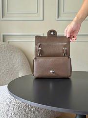 Chanel Mini Flap Bag Grained Calfskin & Silver-Tone Metal Taupe AS6573 - 13x20x6cm - 2