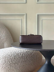 Chanel Mini Flap Bag Grained Calfskin & Silver-Tone Metal Chocolate AS6573 - 13x20x6cm - 3