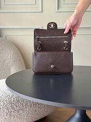 Chanel Mini Flap Bag Grained Calfskin & Silver-Tone Metal Chocolate AS6573 - 13x20x6cm - 4