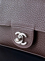 Chanel Mini Flap Bag Grained Calfskin & Silver-Tone Metal Chocolate AS6573 - 13x20x6cm - 5