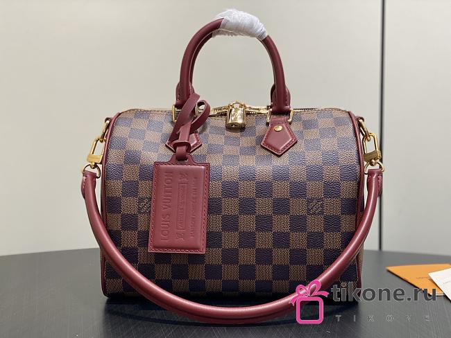 LV Speedy Soft 25 Damier Ebène/Monogram Rouge M3A350 - 26x19x15cm - 1