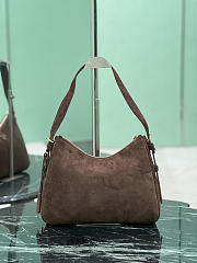 Prada Aimée Medium Suede Shoulder Bag Dark Brown 1BC301 - 31x23.5x11cm - 3