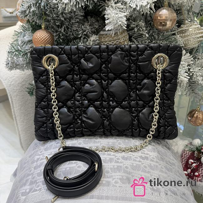 Small Dior Milly-La-Forêt Bag Black Puffy Macrocannage Calfskin - 33x24x5cm - 1