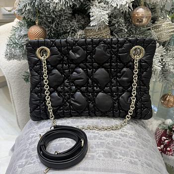 Small Dior Milly-La-Forêt Bag Black Puffy Macrocannage Calfskin - 33x24x5cm