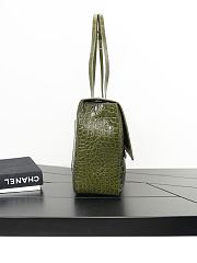 Chanel Maxi Flap Bag Crocodile Embossed Calfskin & Silver-Tone Metal Khaki AS6233 - 38.5x26x11cm - 3