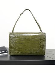 Chanel Maxi Flap Bag Crocodile Embossed Calfskin & Silver-Tone Metal Khaki AS6233 - 38.5x26x11cm - 4