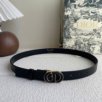 Dior 30 Montaigne Belt Black Smooth Calfskin 25mm