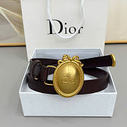 Dior Medaillon Belt Cocoa Smooth Calfskin 25mm - 4