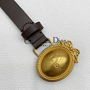 Dior Medaillon Belt Cocoa Smooth Calfskin 25mm - 3