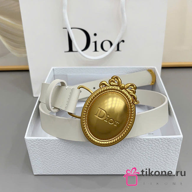 Dior Medaillon Belt Craie Smooth Calfskin 25mm - 1