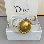 Dior Medaillon Belt Craie Smooth Calfskin 25mm - 1