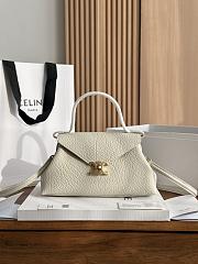 Celine Small Flair In Grained Calfskin White Cream - 24x12x9cm - 1