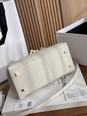 Celine Small Flair In Grained Calfskin White Cream - 24x12x9cm - 6