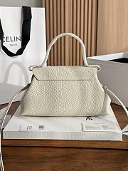 Celine Small Flair In Grained Calfskin White Cream - 24x12x9cm - 5
