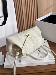 Celine Small Flair In Grained Calfskin White Cream - 24x12x9cm - 3