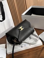 Celine Small Flair In Grained Calfskin Black - 24x12x9cm - 2