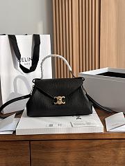Celine Small Flair In Grained Calfskin Black - 24x12x9cm - 3