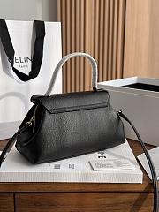 Celine Small Flair In Grained Calfskin Black - 24x12x9cm - 4