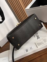 Celine Small Flair In Grained Calfskin Black - 24x12x9cm - 5