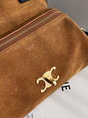 Celine Small Flair In Suede Calfskin And Glossy Lambskin Camel/Black - 24x12x9cm - 5