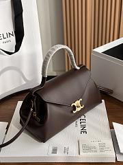 Celine Small Flair In Shiny Calfskin Chestnut - 24x12x9cm - 5