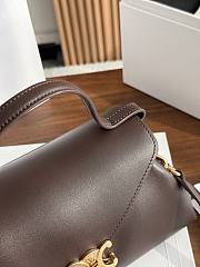 Celine Small Flair In Shiny Calfskin Chestnut - 24x12x9cm - 4