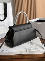Celine Small Flair In Shiny Calfskin Black - 24x12x9cm - 6