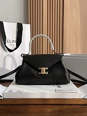 Celine Small Flair In Shiny Calfskin Black - 24x12x9cm - 5