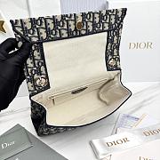 Small Dior Promenade Flap Bag Blue Dior Oblique Jacquard and Smooth Calfskin - 25x16x7cm - 4