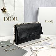Small Dior Promenade Flap Bag Black Flat Cannage Calfskin - 25x16x7cm - 6
