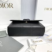 Small Dior Promenade Flap Bag Black Flat Cannage Calfskin - 25x16x7cm - 4