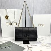 Small Dior Promenade Flap Bag Black Flat Cannage Calfskin - 25x16x7cm - 2