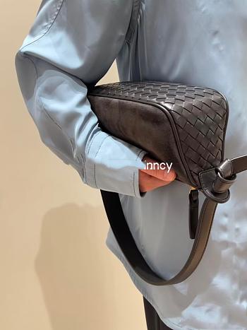 Bottega Veneta Nodo Shoulder Bag Suede Espresso - 23x10x10cm
