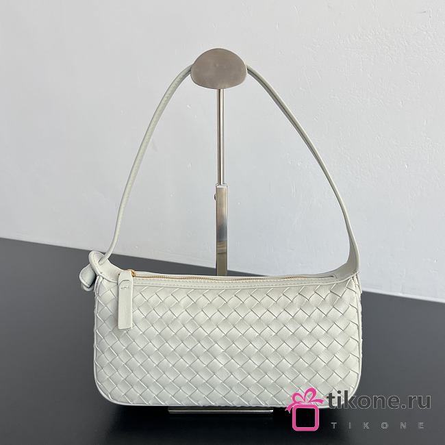 Bottega Veneta Nodo Shoulder Bag Intrecciato Silica Gray - 23x10x10cm - 1