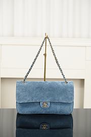Chanel Maxi Flapbag Suede Calfskin & Gold-Tone Metal Blue AS6627 - 32x19.5x10cm - 1
