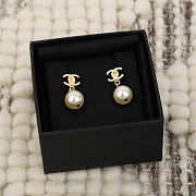 Chanel CC Logo Pearl Drop Earrings - 1