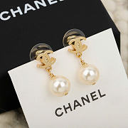 Chanel CC Logo Pearl Drop Earrings - 5