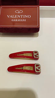  Valentino Garavani Hair Clips Red - 2